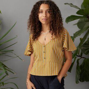 Leonora Top - Caramel Stripe